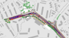 Ausschnitt der Karte rund um den Rungholtplatz, abgebildet ist die Planung der Stadtbahnhaltestelle in der Variante 1